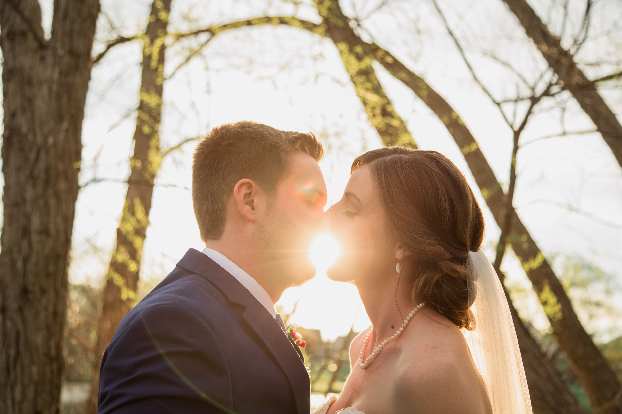 Golden hour wedding photo