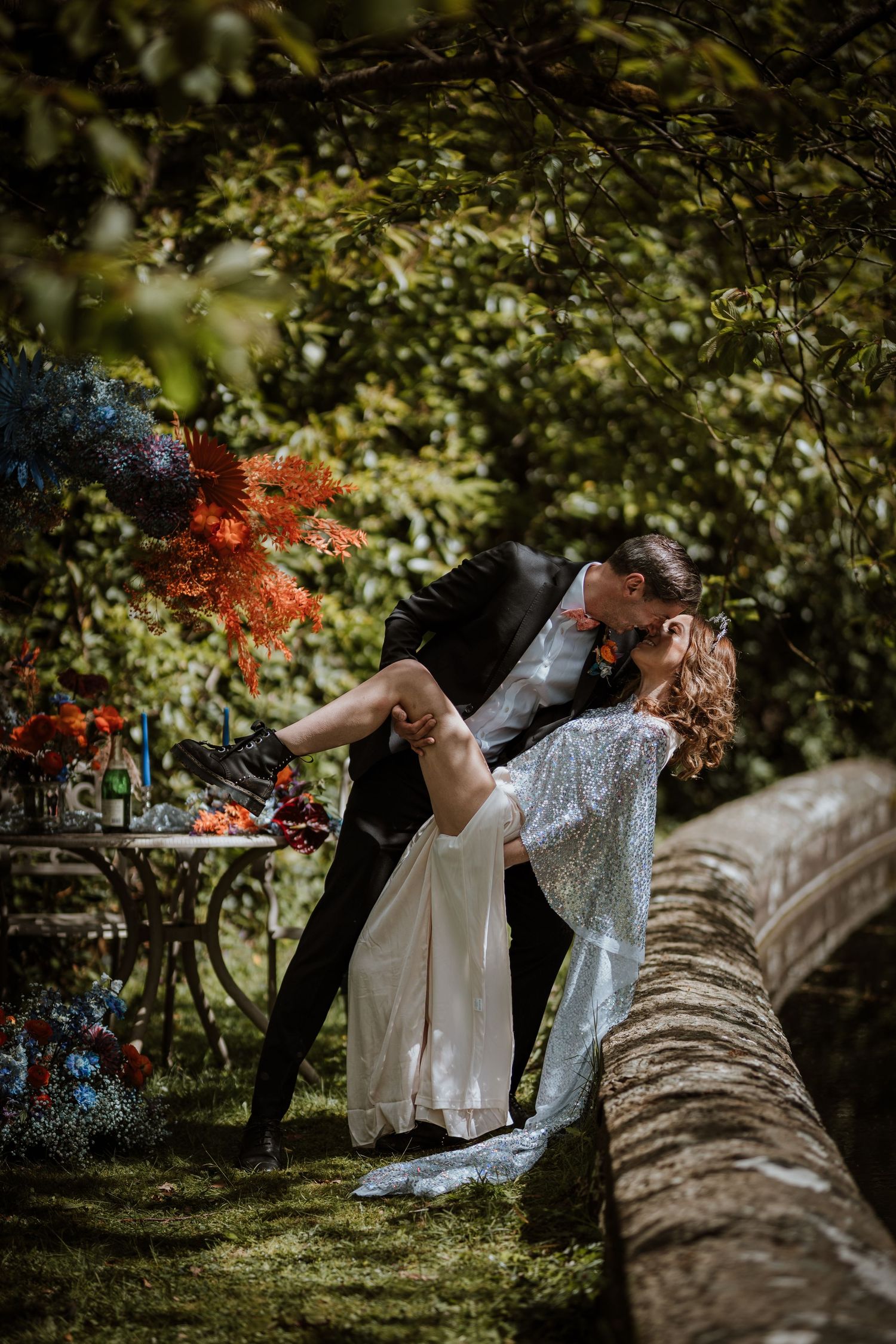 Wild alternative wedding photography in Wales.