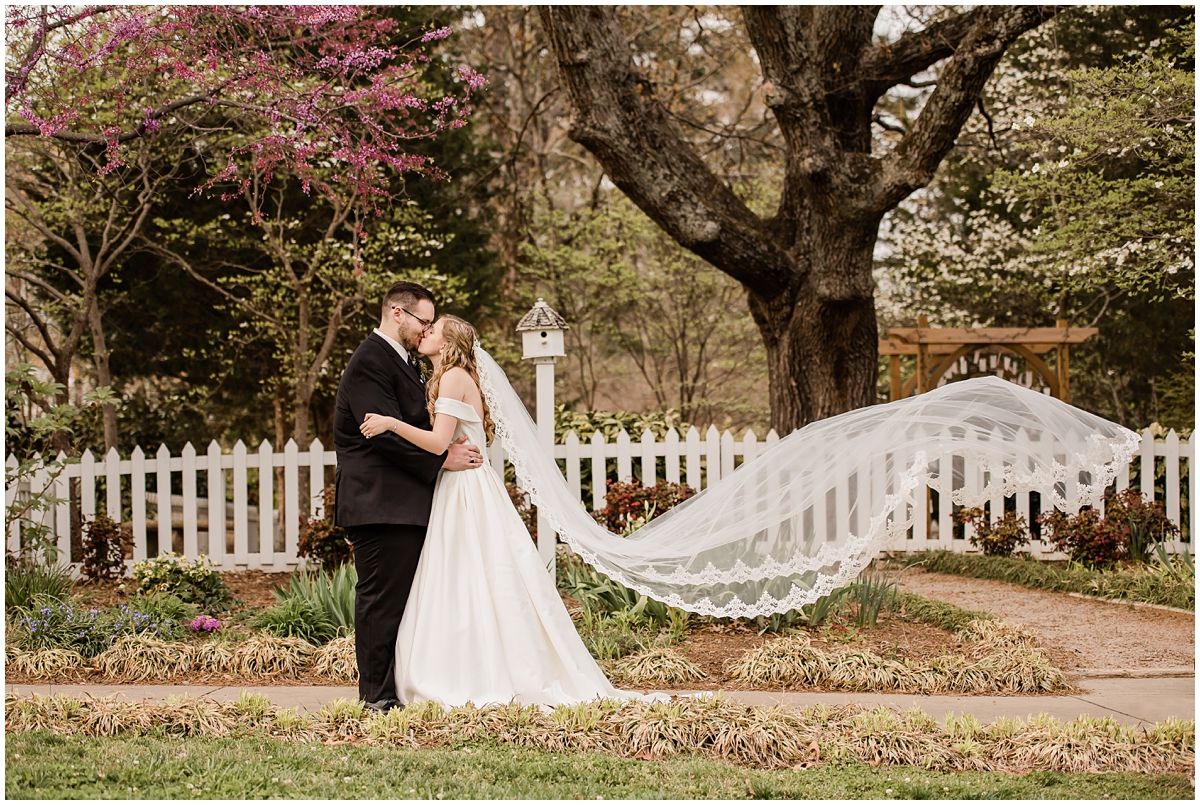 Wedding couple in Raleigh,NC at Saint Francis United Methodist Church