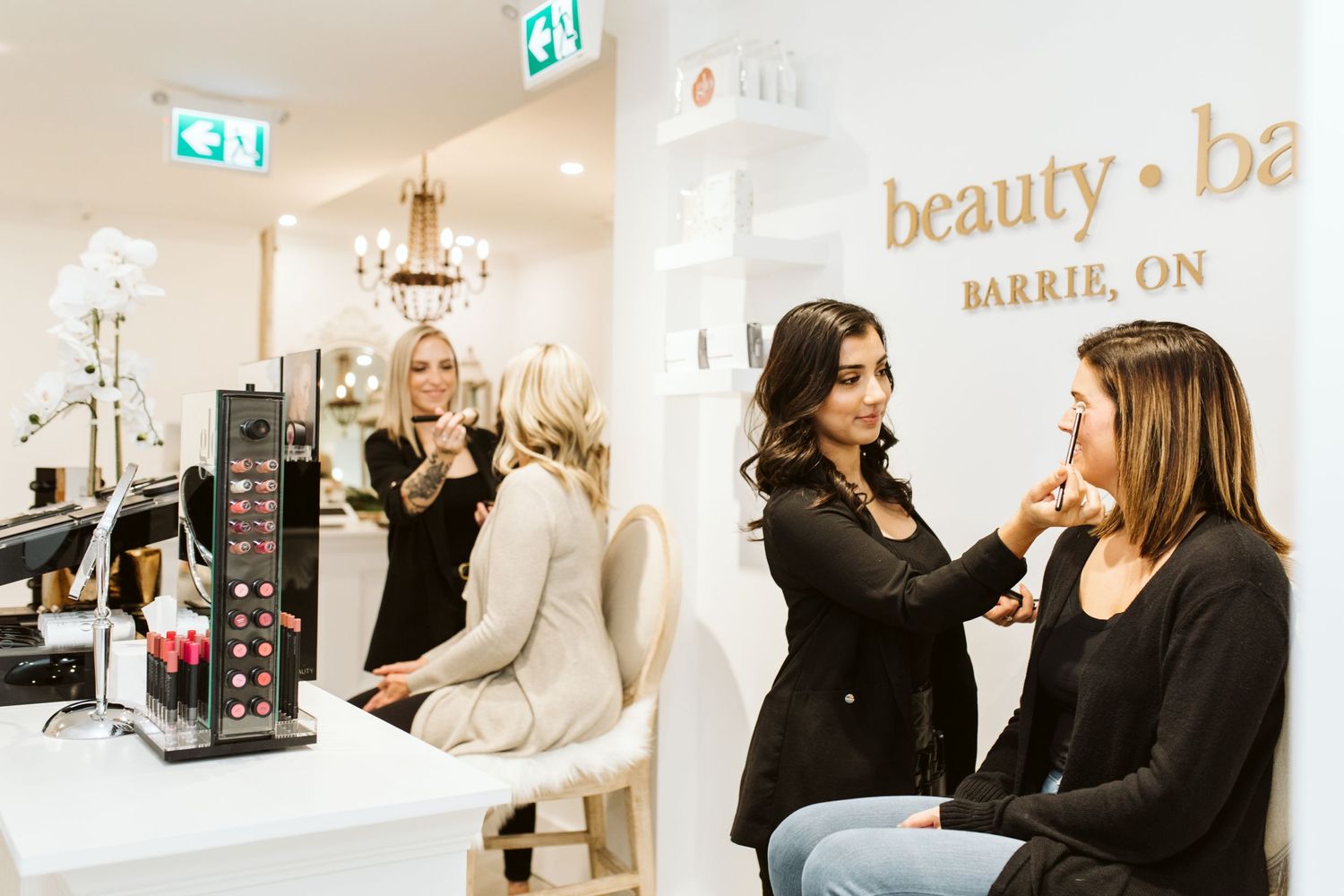 Beauty Bar - Makeup counter at Glow Day Spa.