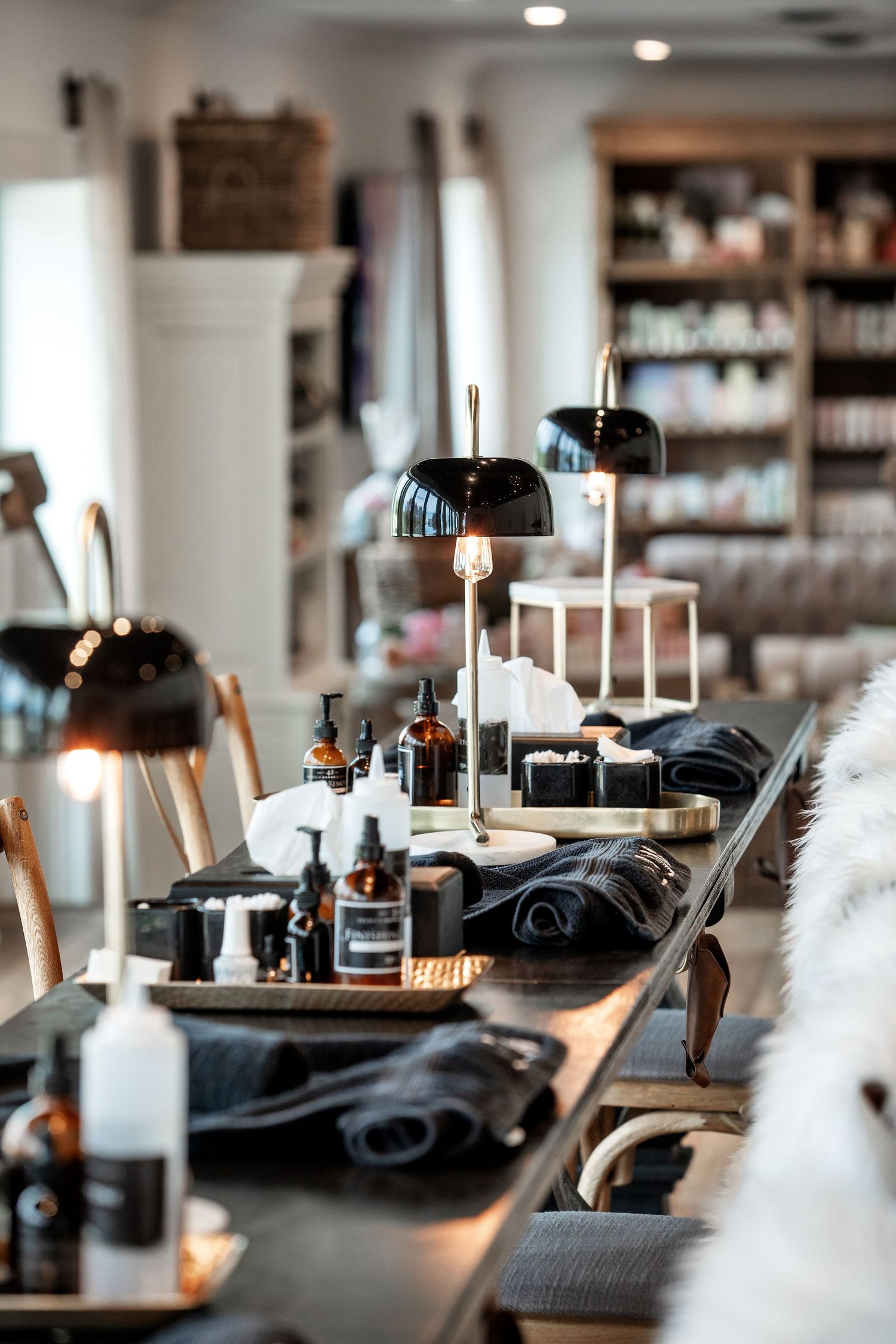 Manicure area at Glow Day Spa.
