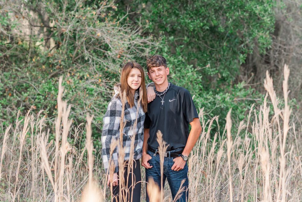 brother and sister pose together in Winter Haven Florida Marshall Hampton Reserve