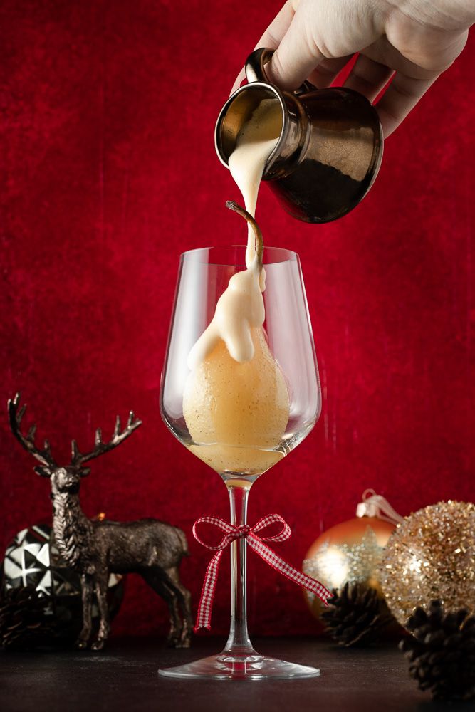 White Wine Poached Pear With Zabaglione - Photo by © Reka Csulak