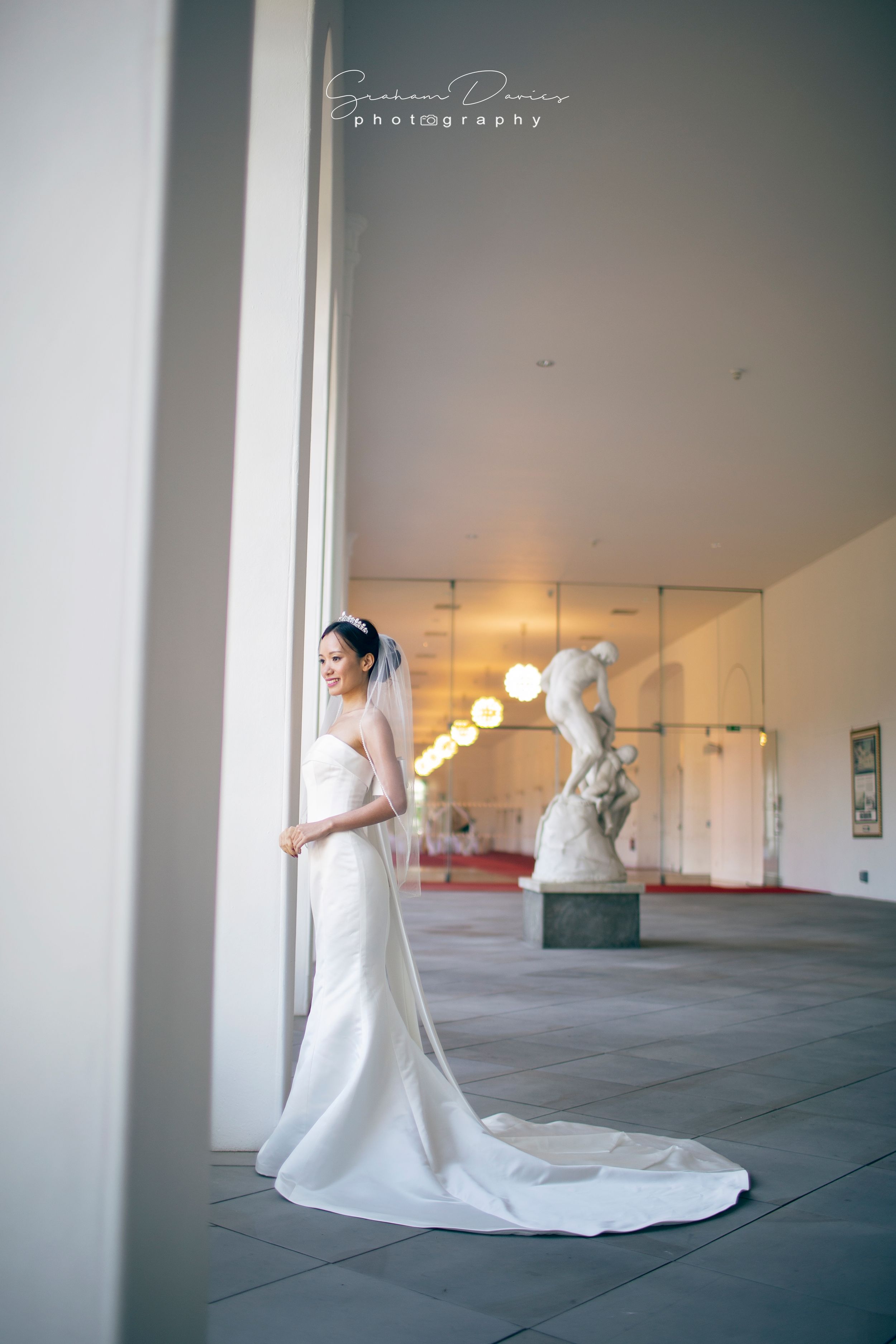 classic bride portrait at Margam orangery