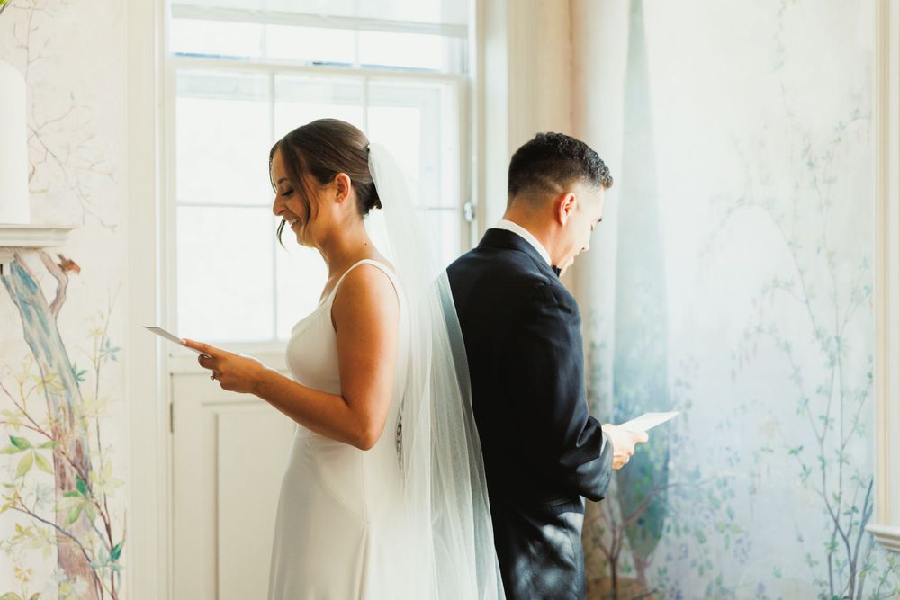 Candid moments captured during wedding preparations in a beautifully decorated room.