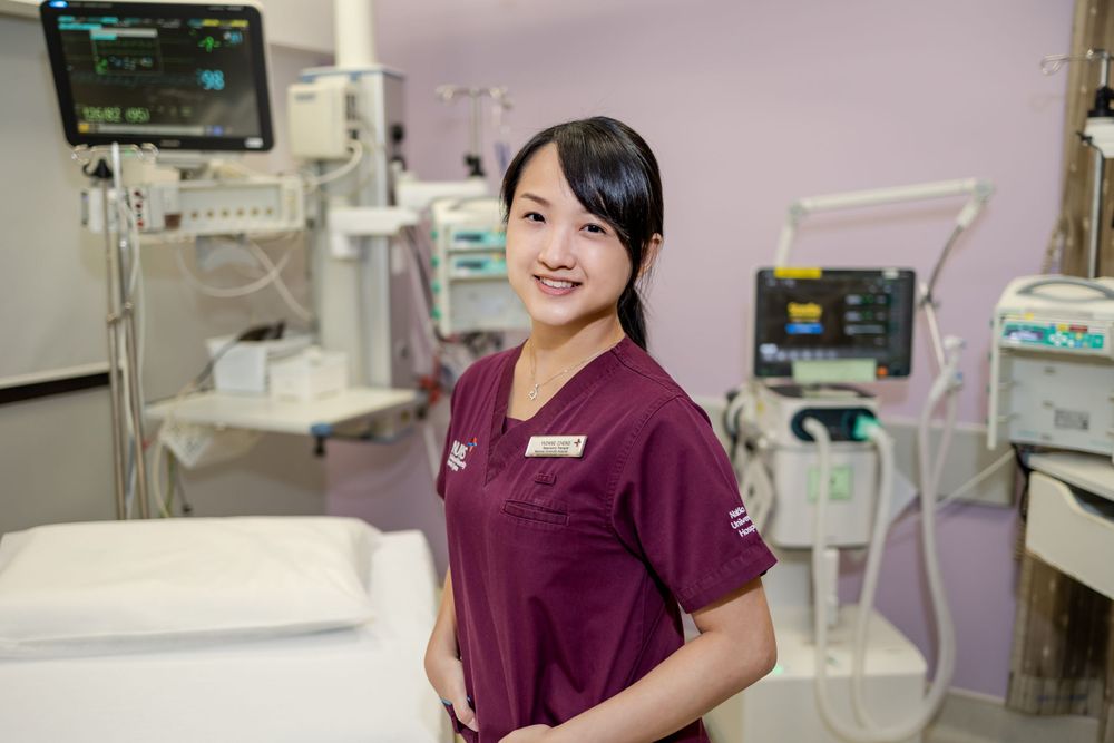 Senior Respiratory Therapist Yvonne Cheng treats patients with cardiopulmonary disorders at National University Hospital