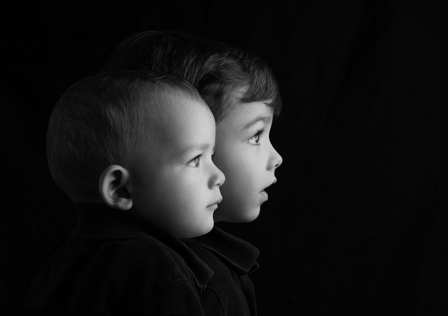 composite of two brothers' profiles