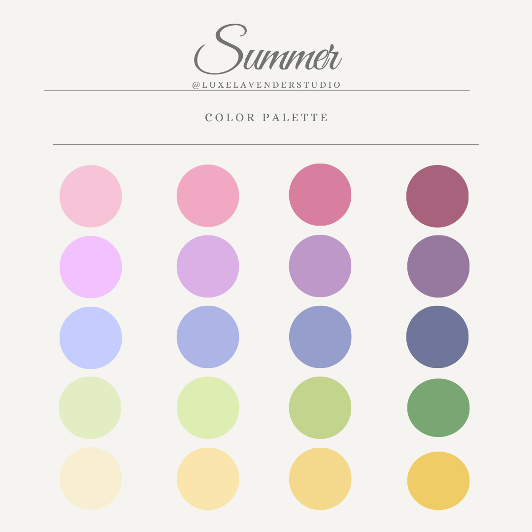 Summer color palette on what to wear photo session
