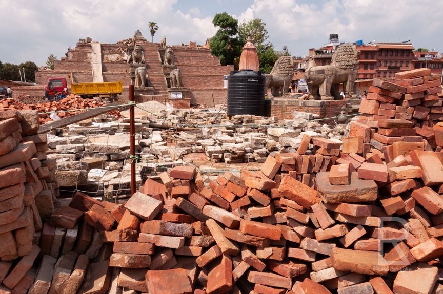 Earthquake damage at Bhaktapur Durbar Square UNESCO Nepal Leah Ramuglia Photography