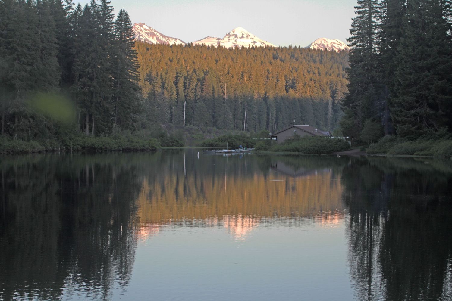 Clear Lake, Oregon, at summer twilight.