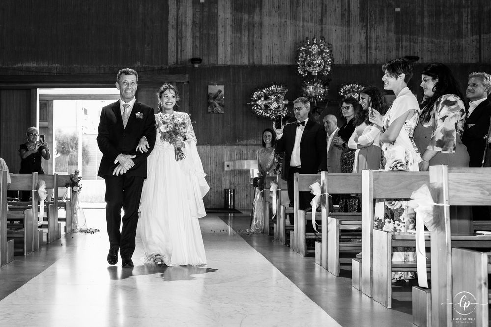l'entrata della sposa con il padre