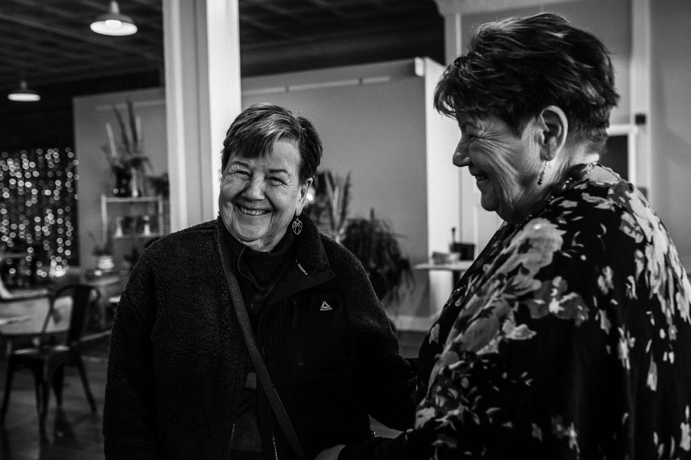 two older sisters/twins in a coffee shop in portsmouth, virginia
