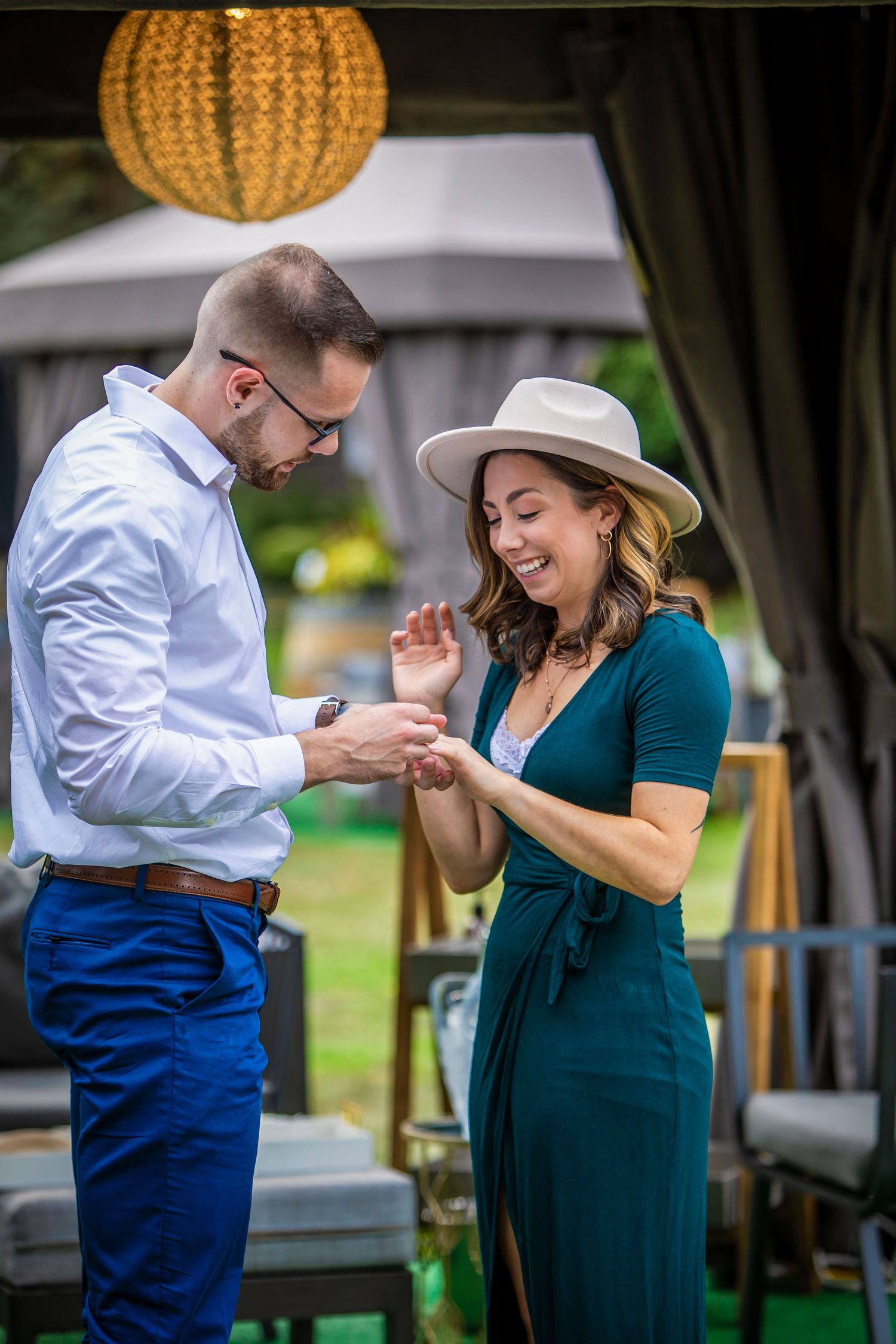 woman saying yes to proposal