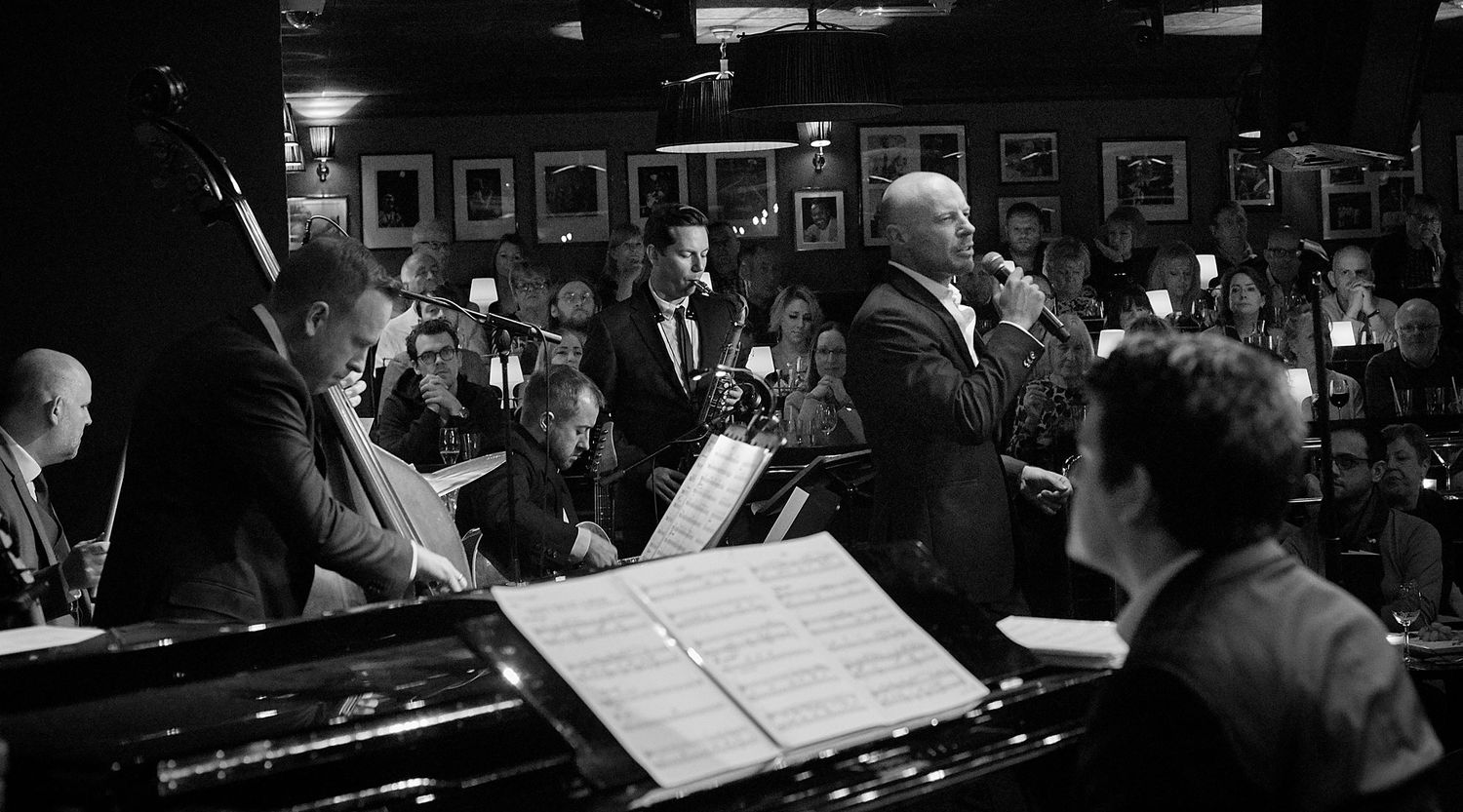 London photographer Gary Williams performing with his band at Ronnie Scott's Jazz Club.