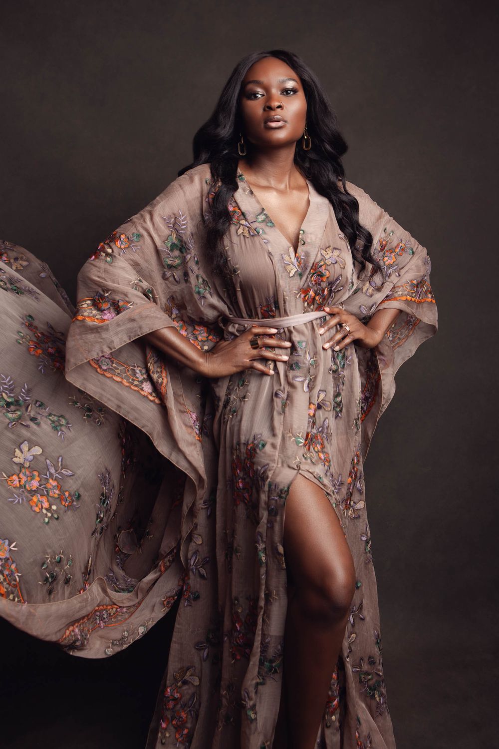 glamourous photoshoot, dress flowing pictures, studio photos. Seattle Photo studio, luxury portrait experience, diverse beauty photography