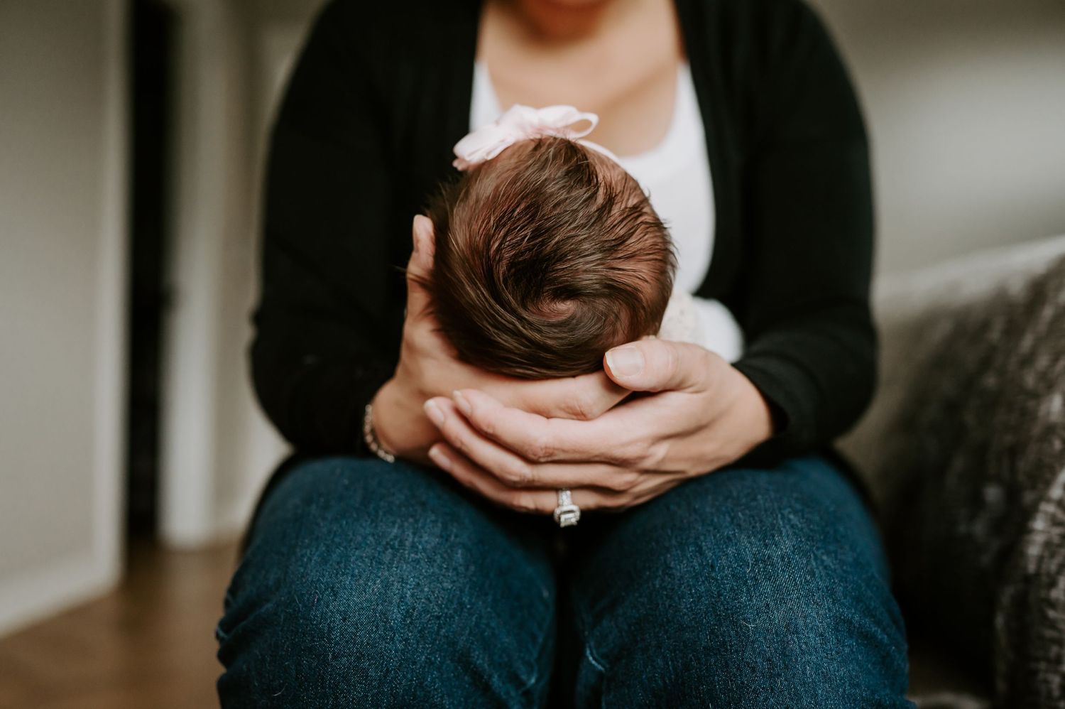 Mom holding baby