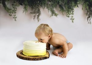 One Year Milestone Photographs - Cake Smash