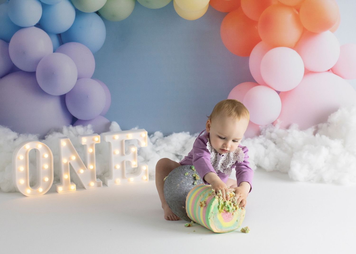 One Year Milestone Photographs - Cake Smash
