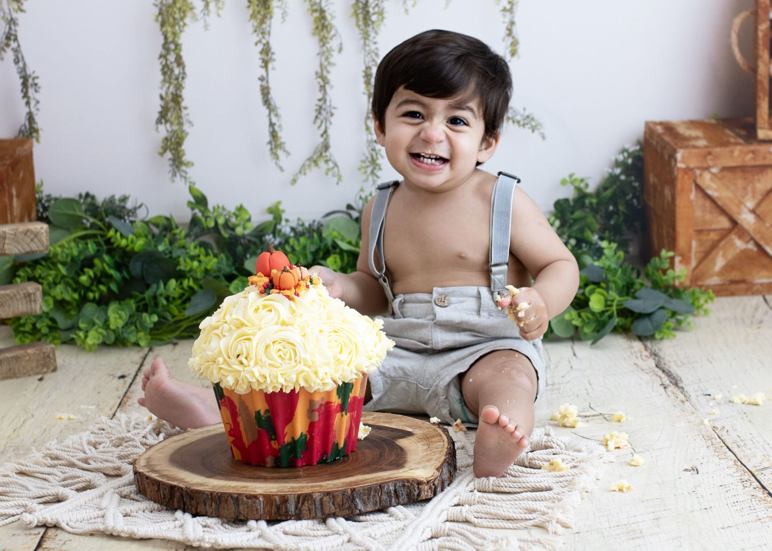 One Year Milestone Photographs - Cake Smash