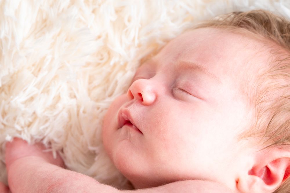The tiny details of a newborns face