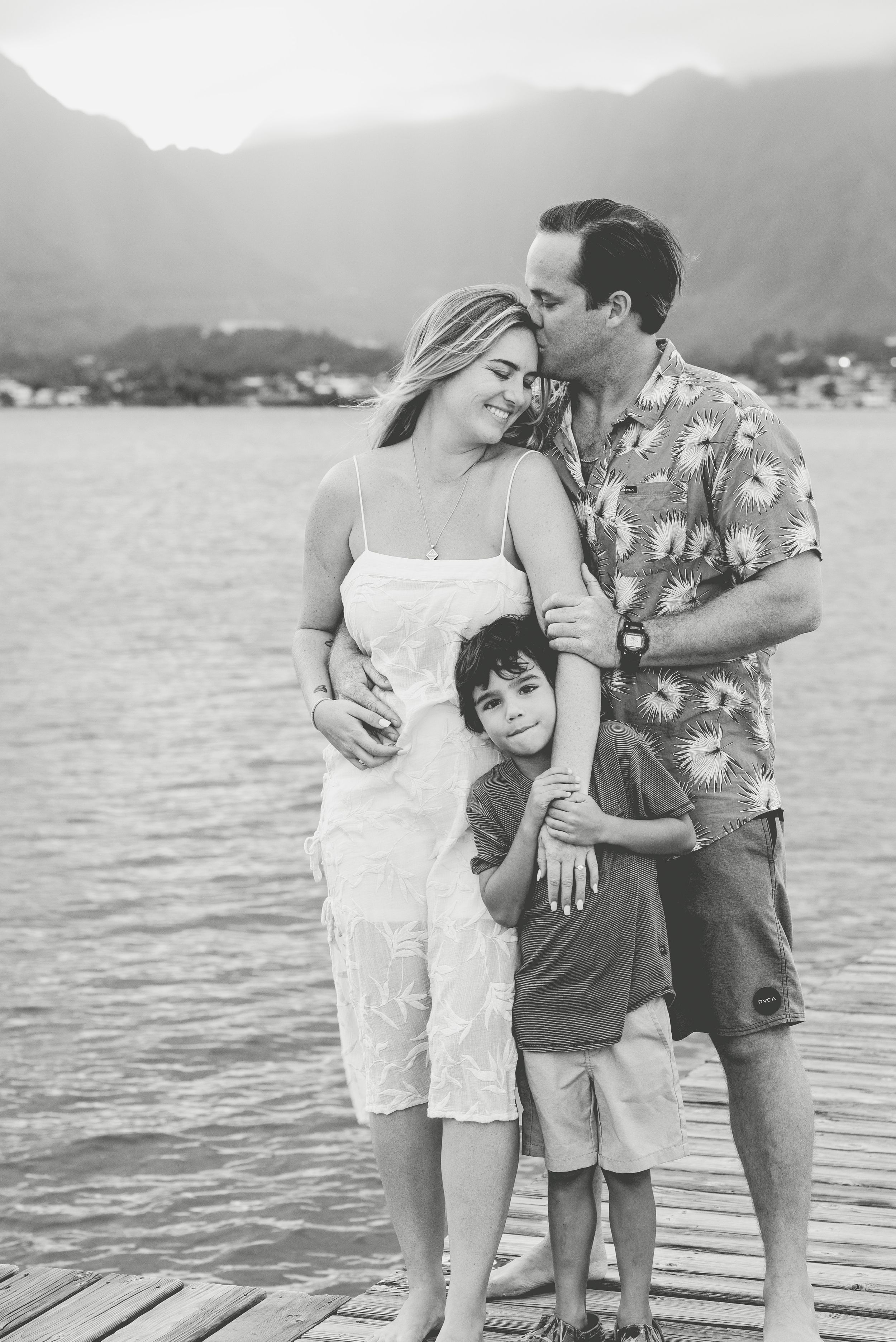 Surprise Kaneohe Yatch Club proposal with ocean backdrop in Oahu.