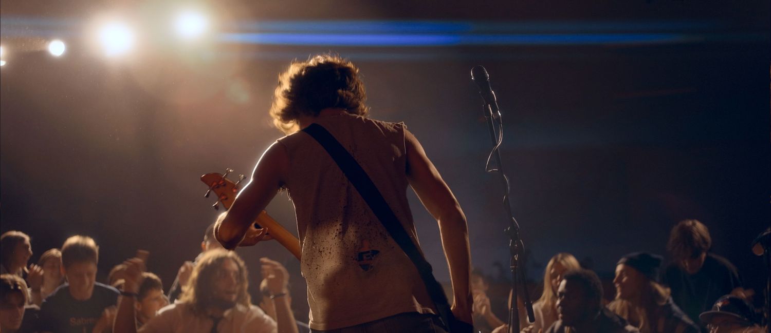 guitar player performing concert