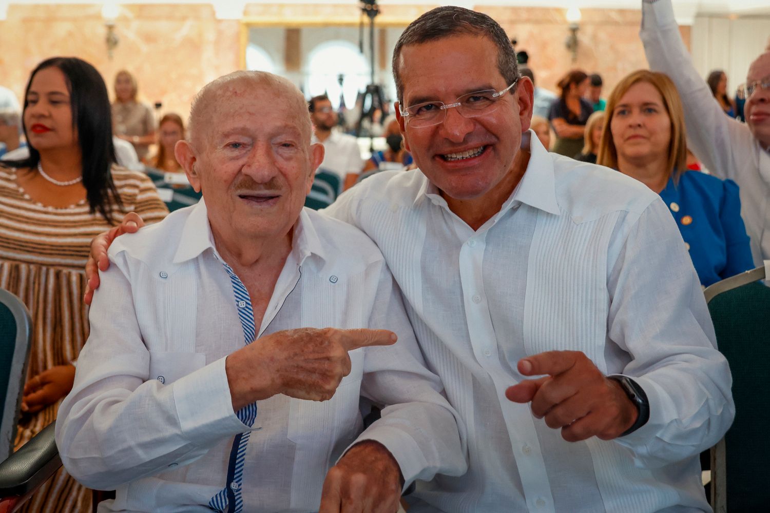 The Governor of Puerto Rico Pedro Pierluisi with the former mayor of Bayamón, Sr. Ramón Luis Rivera.