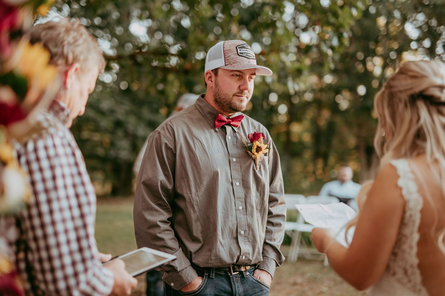 Kansas city wedding photographer. The groom! Wedding vows.