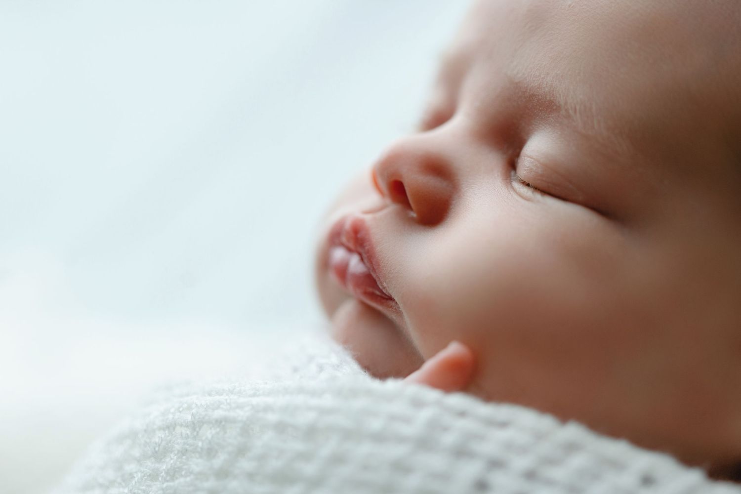 A macro shot of a newborn's nose and lips. Greenville SC newborn photographer, Easley, SC newborn photographer, Upstate SC newborn