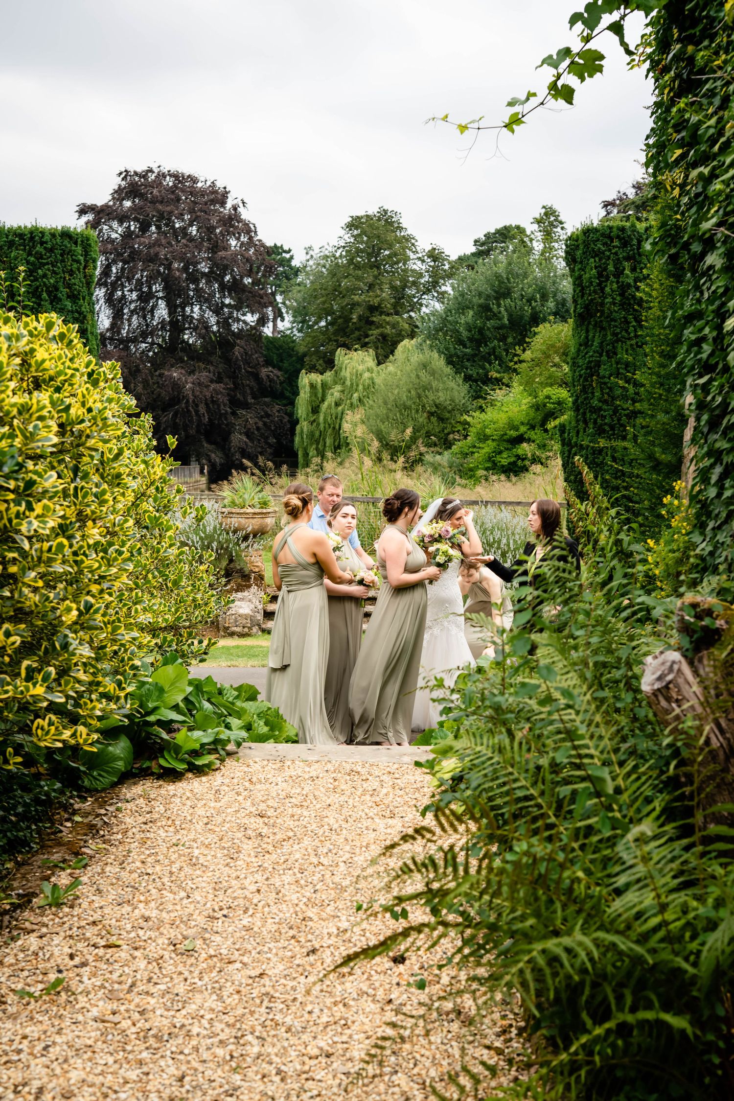 Zara Davis Wedding Photography Sudeley Castle Gloucestershire Cotswolds distanced bridal party image