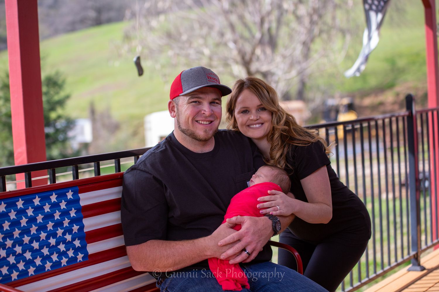 gunnii sack photography, calaveras county photographer, newborn session, american flag, gunnii sack photography