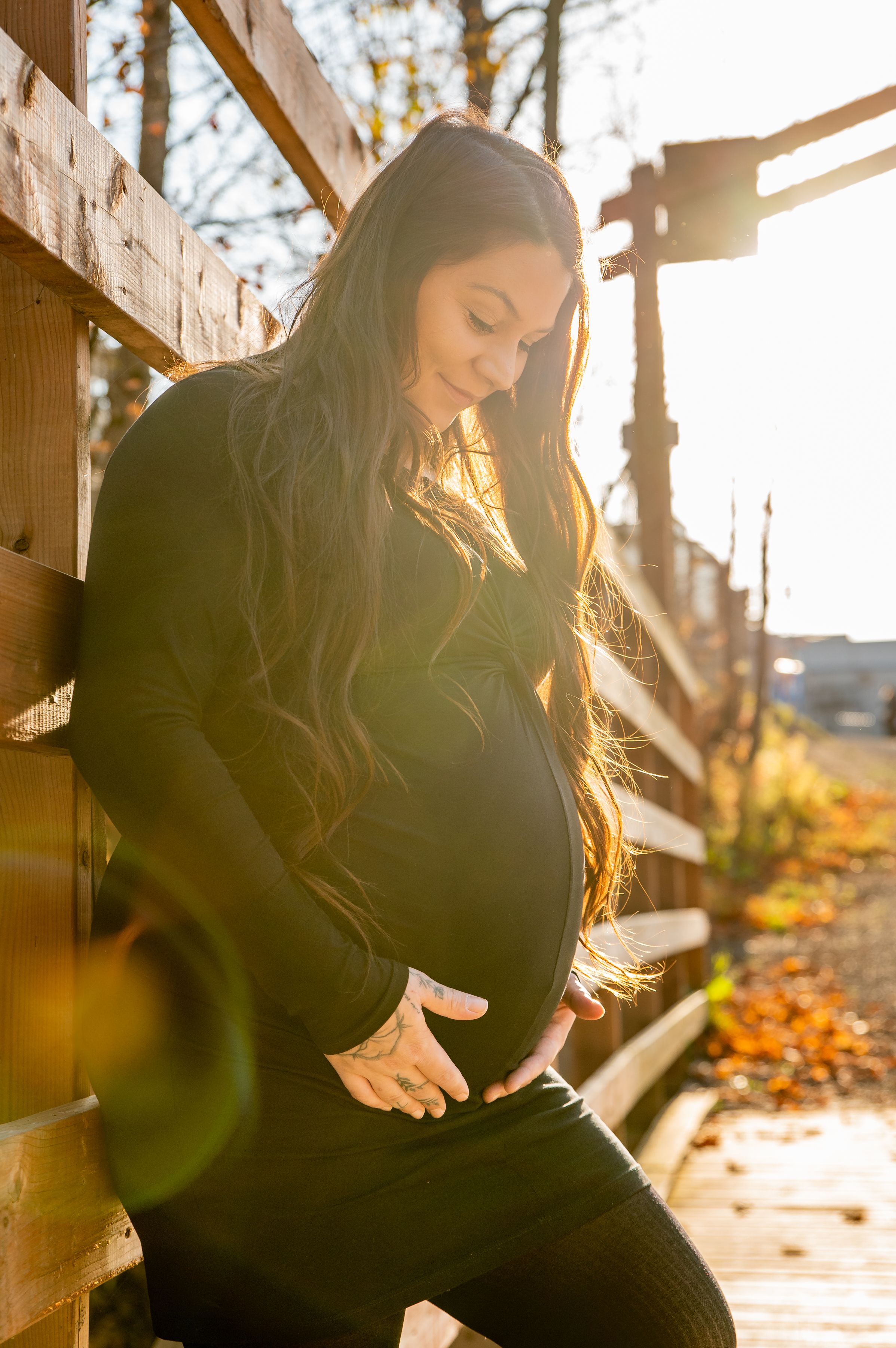 Séance grossesse, premier bébé, femme enceinte, golden hour