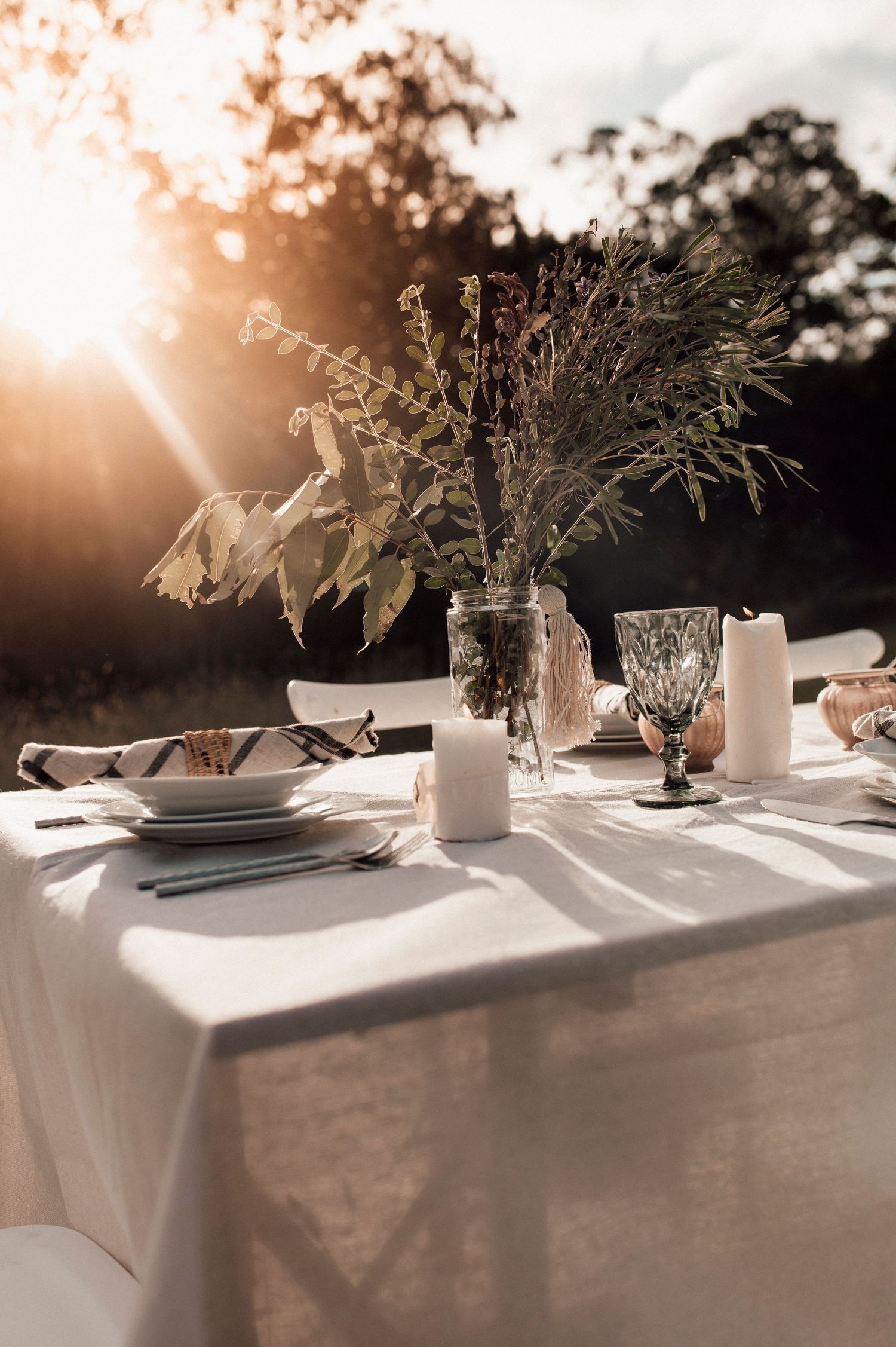 Outdoor table at Nature Domes