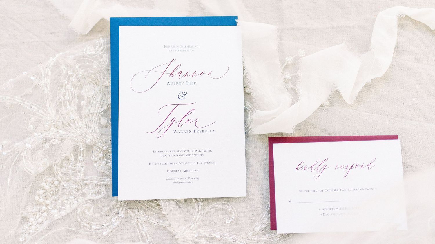 Wedding Invitation and RSVP card