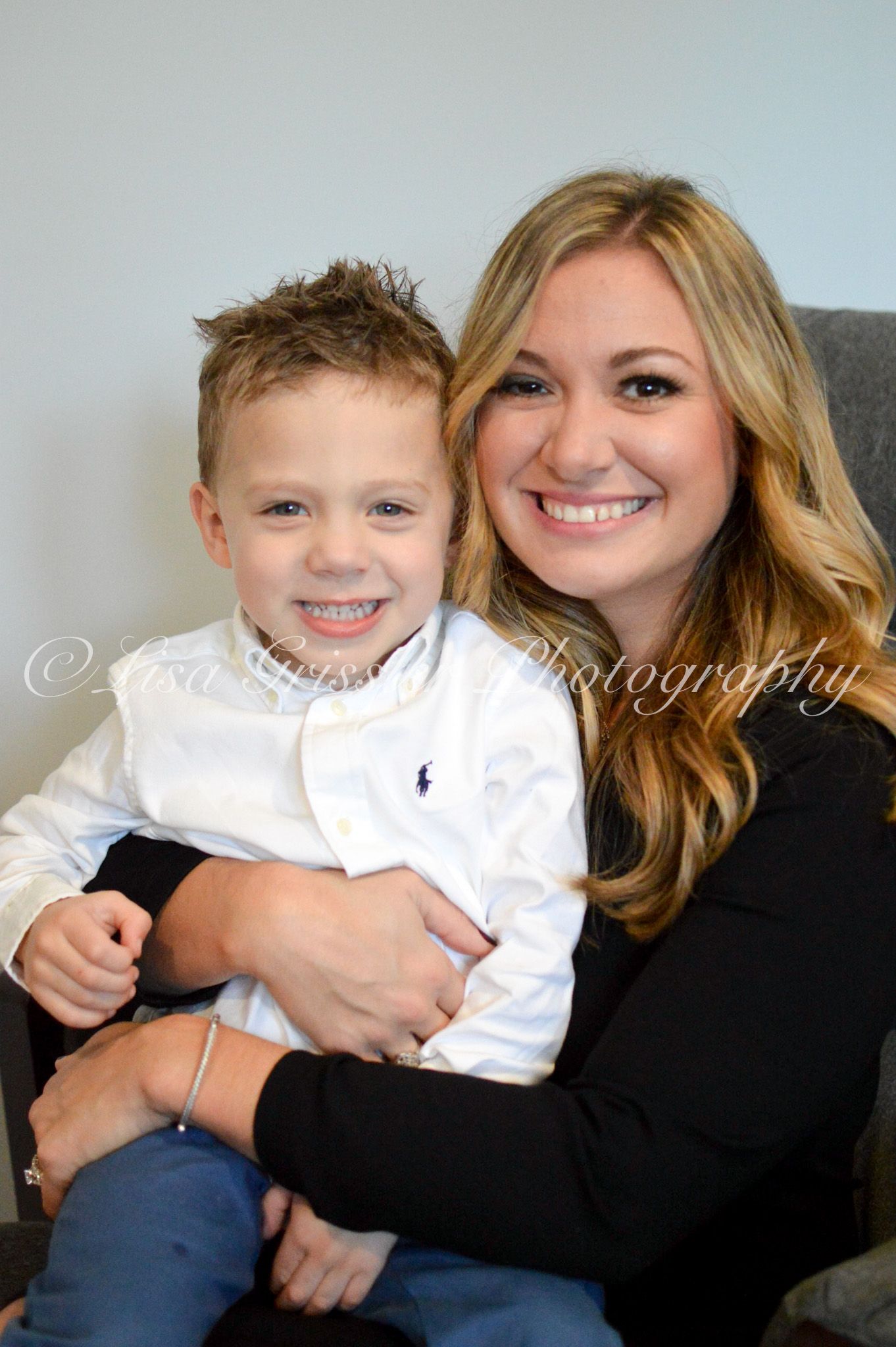 mother and son christening photo