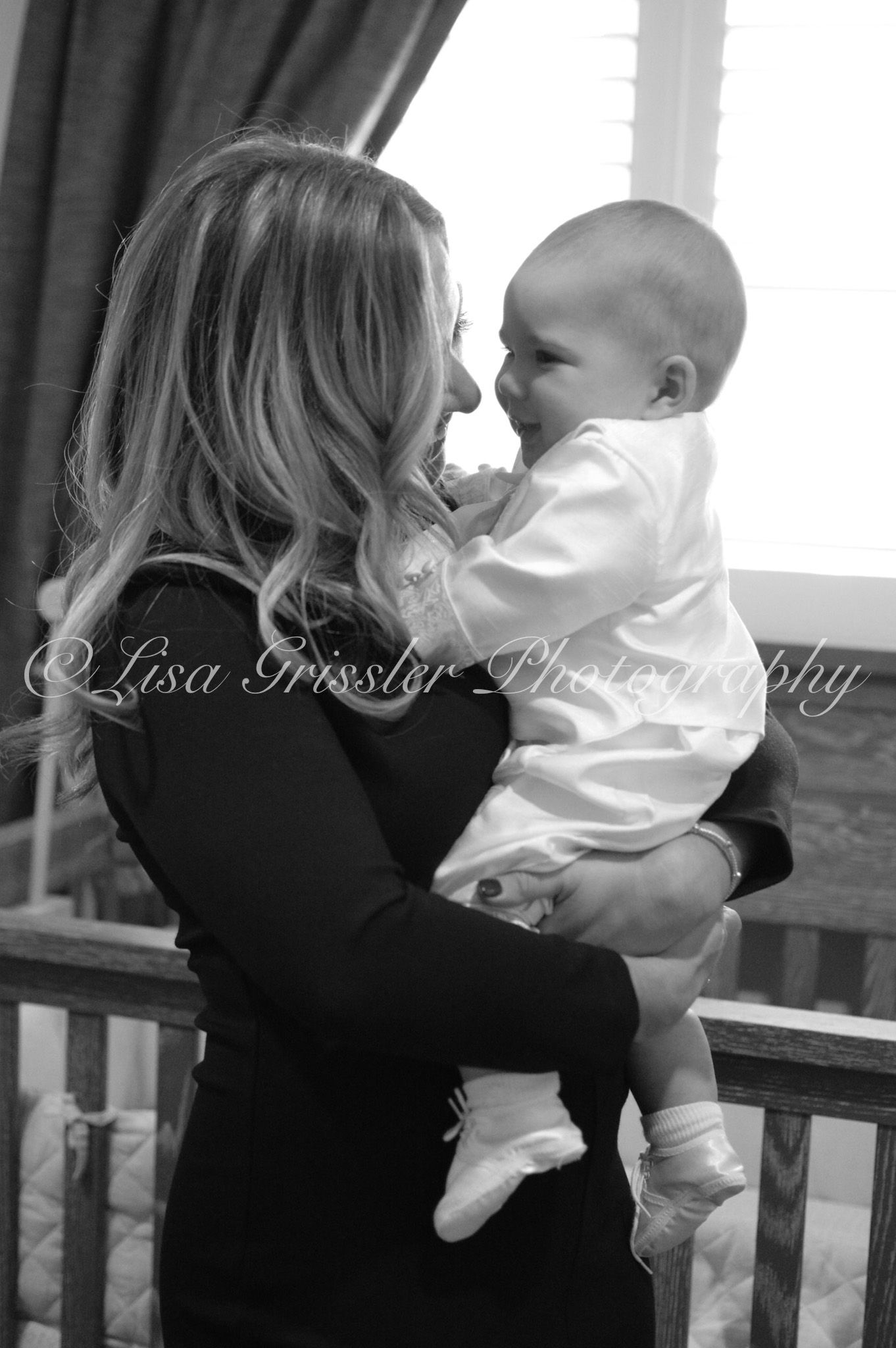 mother and son christening photo