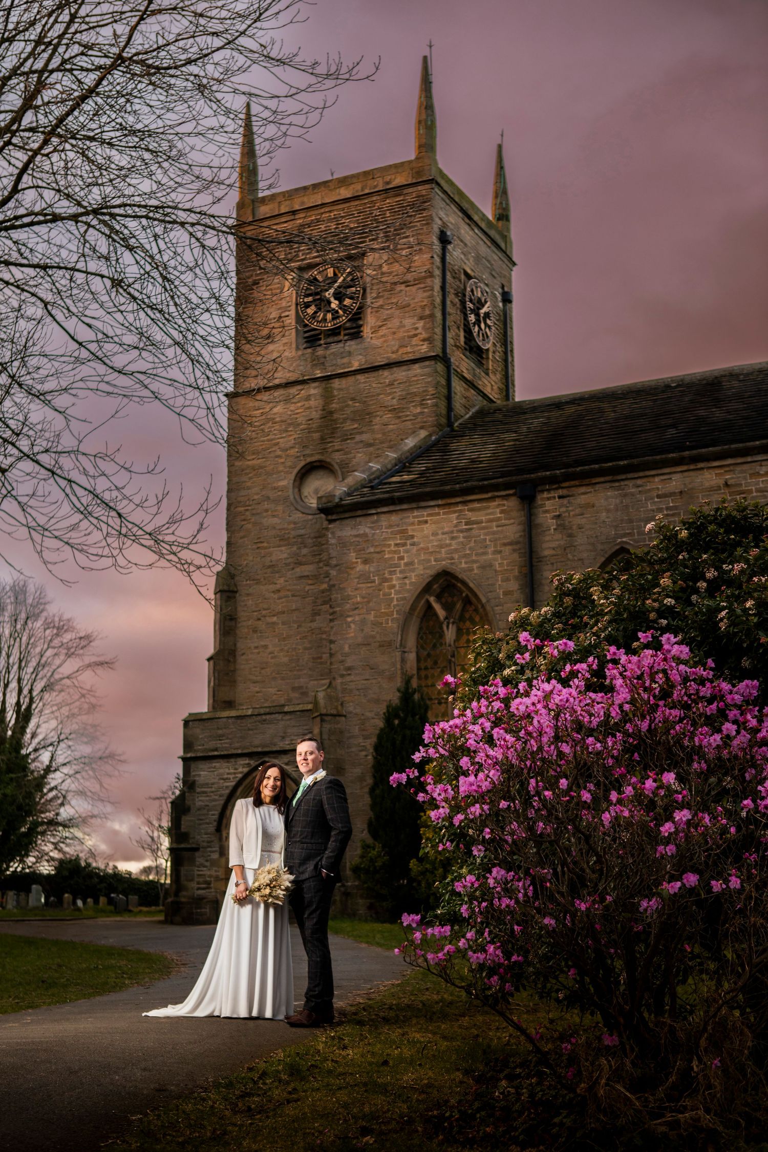 wedding photography at upper denby village hall church