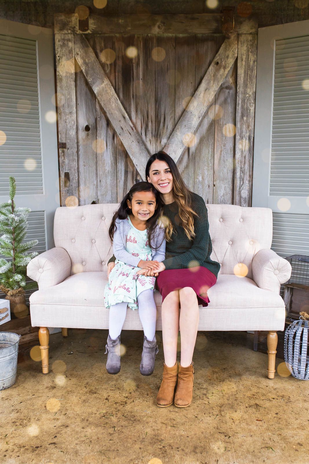 A daughter hugging her mother at Infinity Farm in Issaquah
