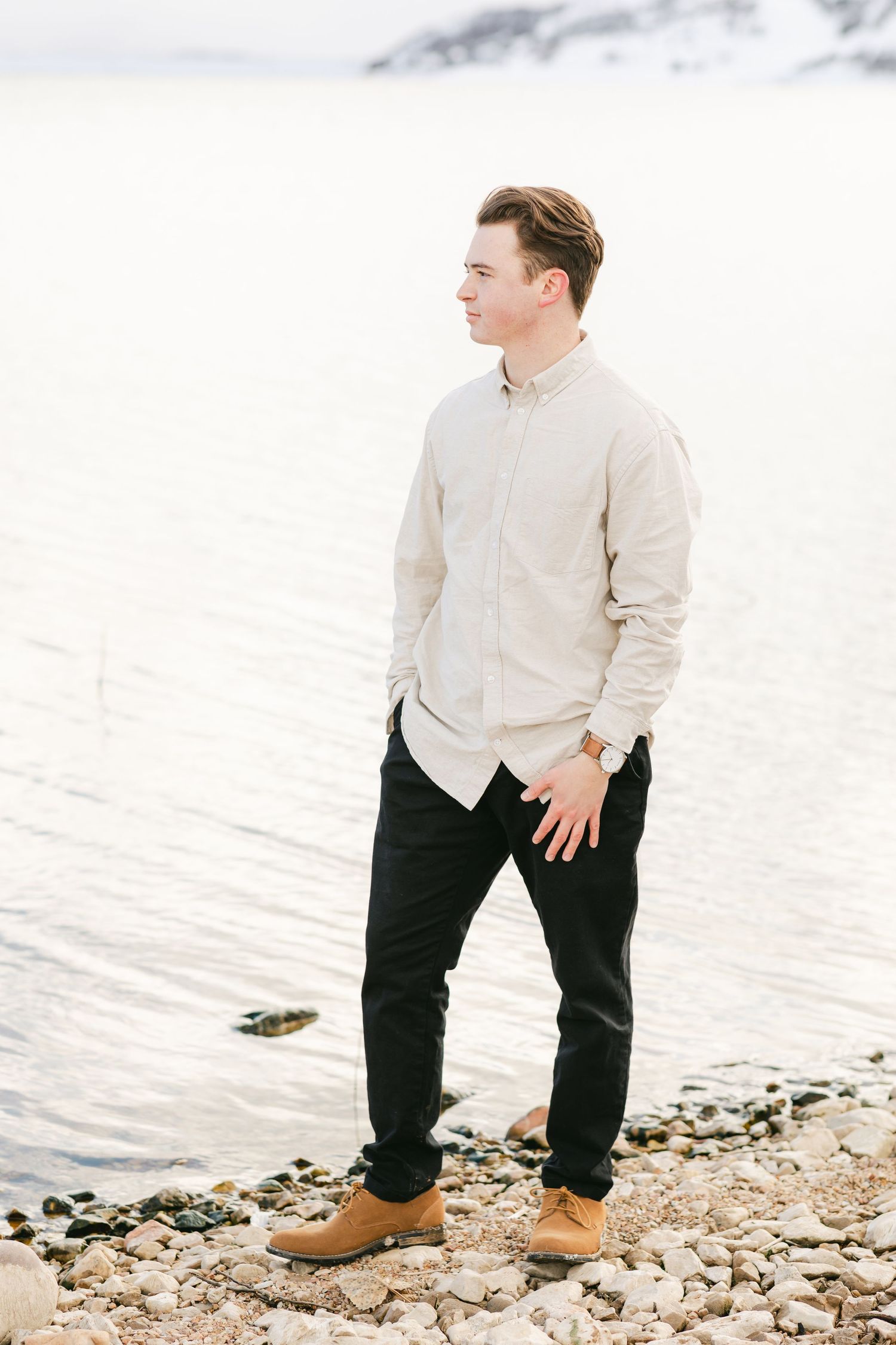 Winter Beach Session soon to be groom
captured by Chelsee Rawe Photography