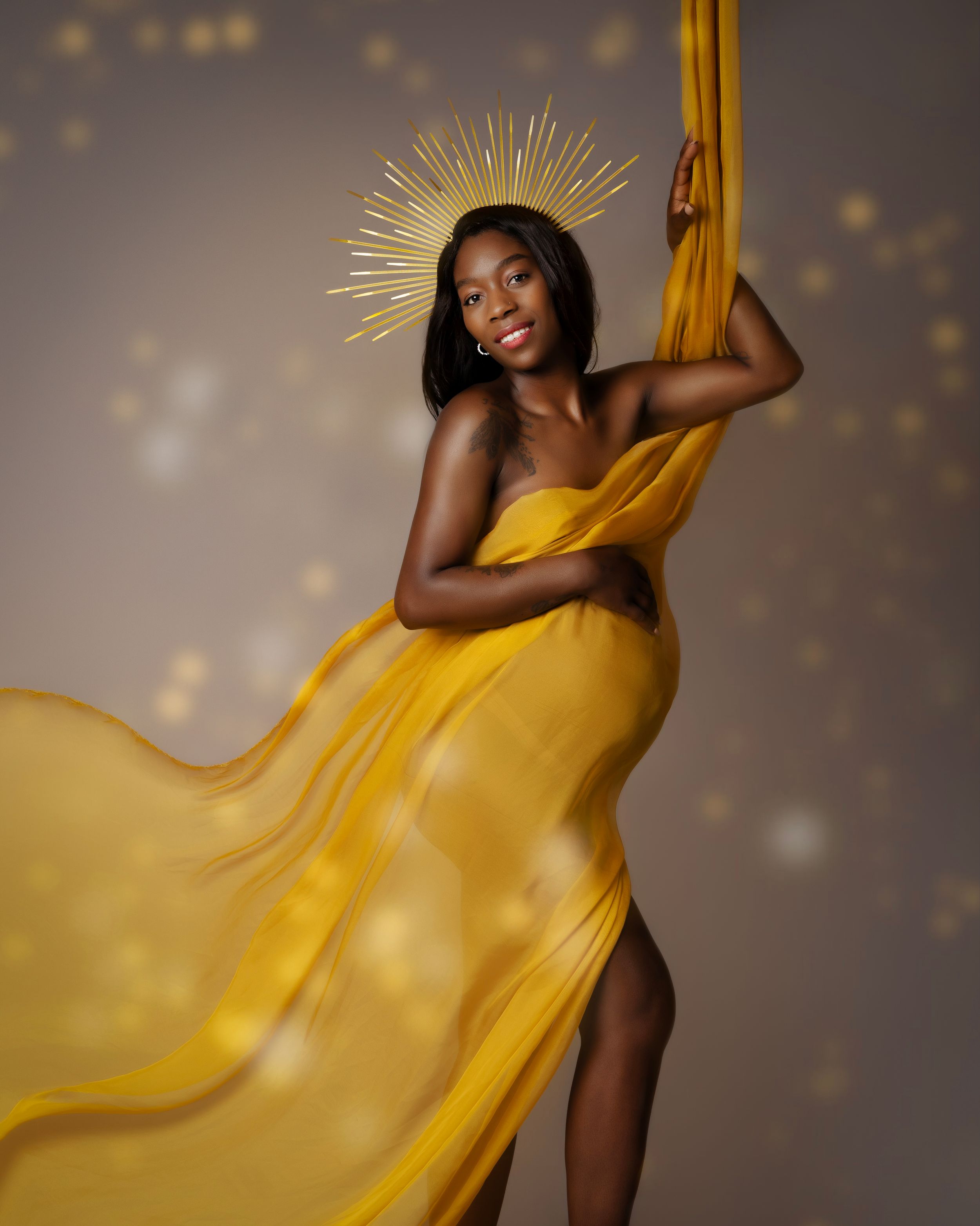 Maternity floating fabric goddess photo