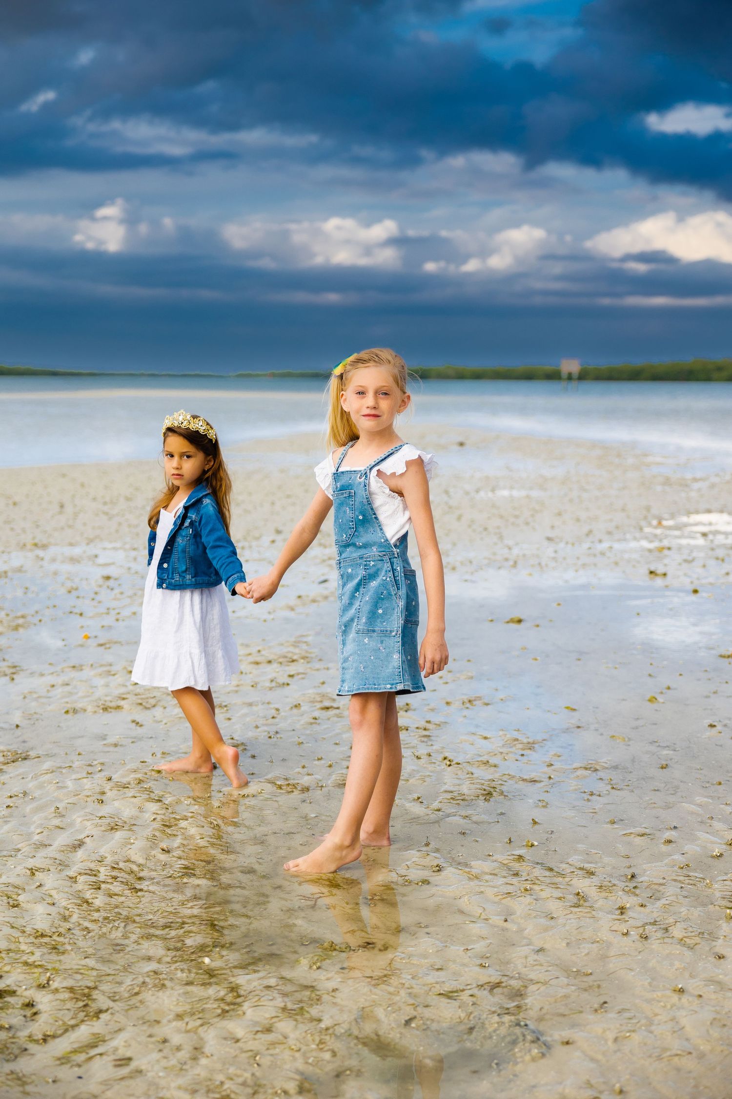 sisters on the beach