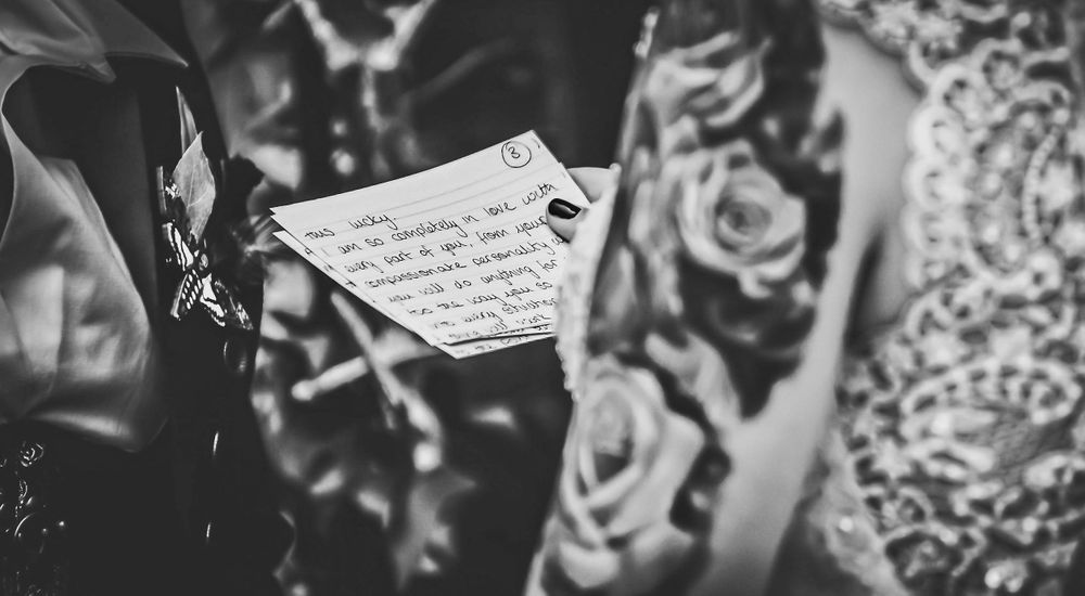 Bride's message with tattoo detail