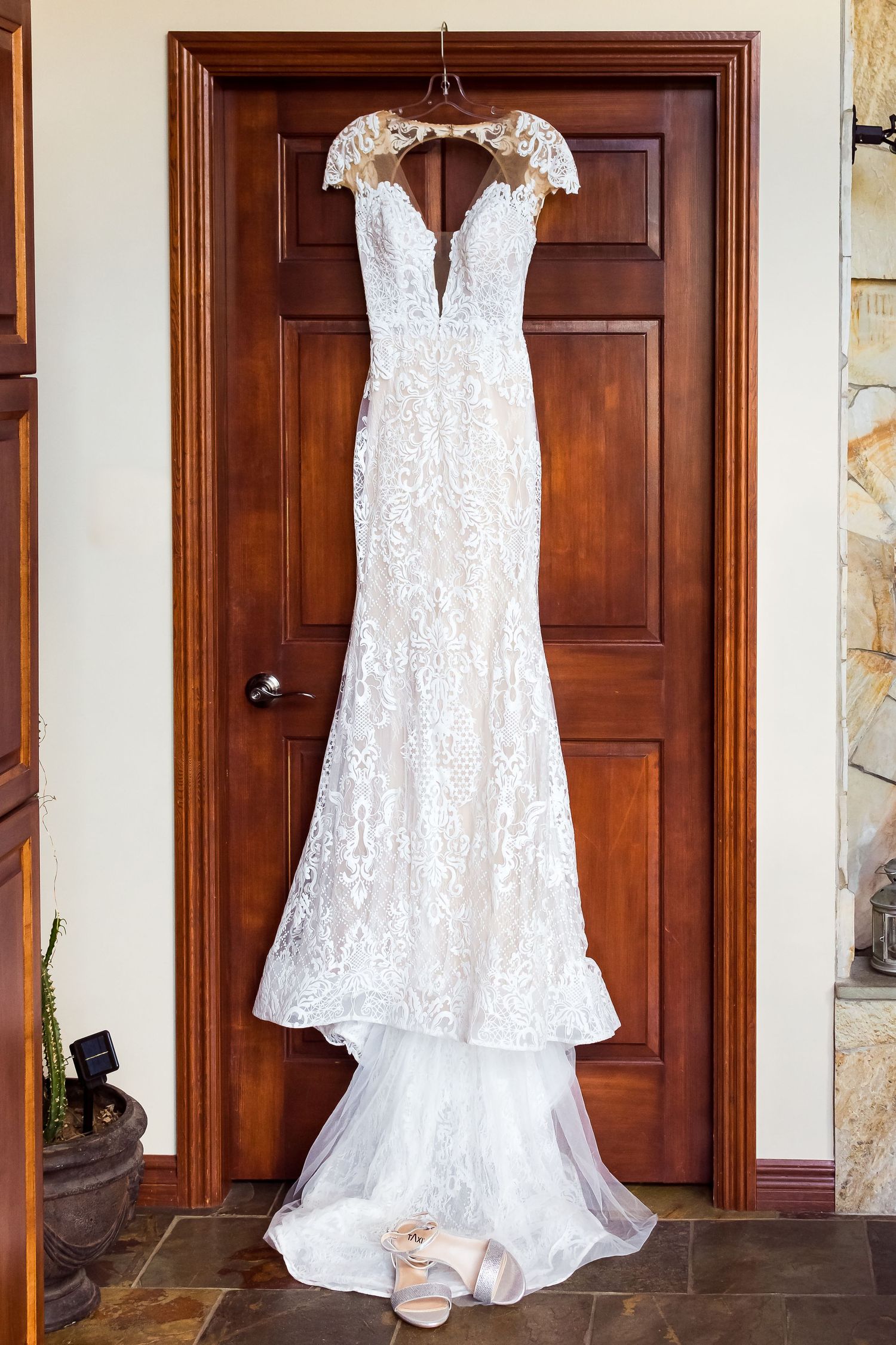 Wedding dress on display at Hope Golf Course. Photo taken in Hope, B.C. by Kari Mills Photography.