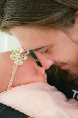 Intimate close-up portrait with soft natural lighting.