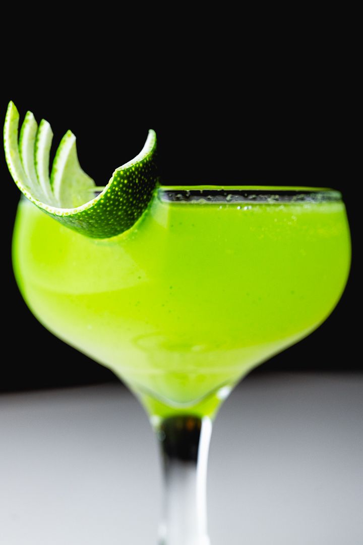 Green cocktail drink