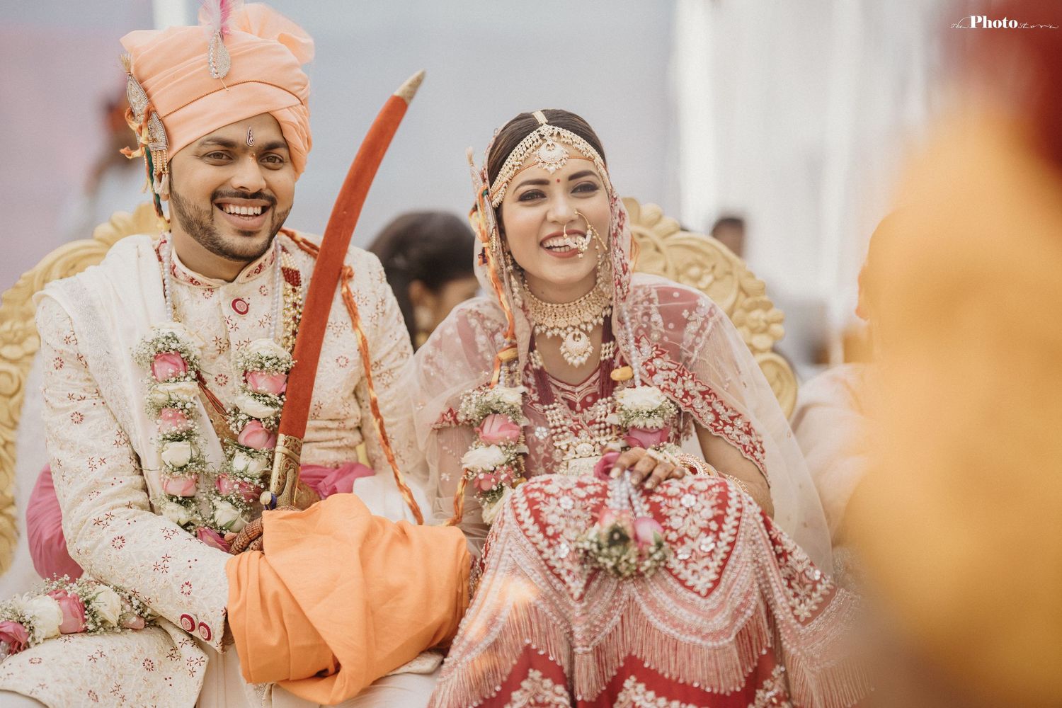Bright and colorful moments from an Indian wedding ceremony with traditional elements.