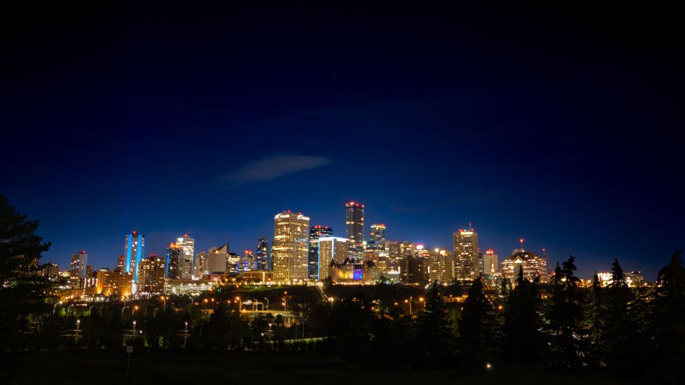 Edmonton night Downtown view photography
