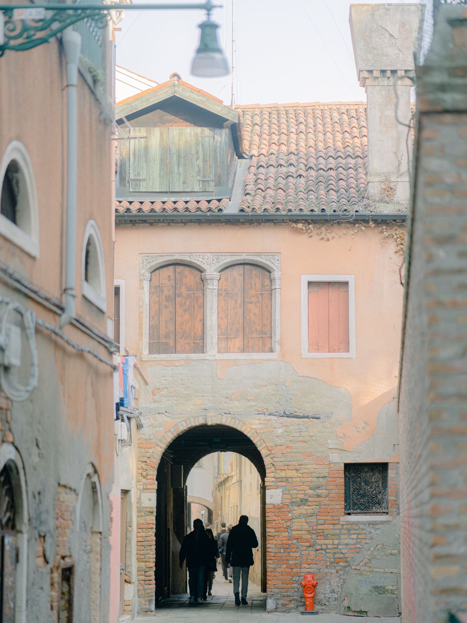 Narrow passage in Venice Italy