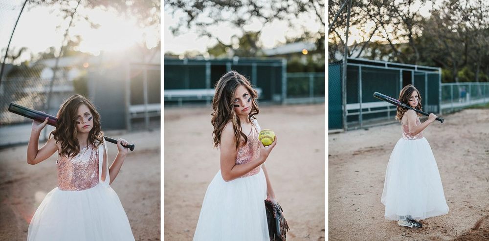 A person in a flowing white wedding dress twirls playfully in three sequential photos at sunset.