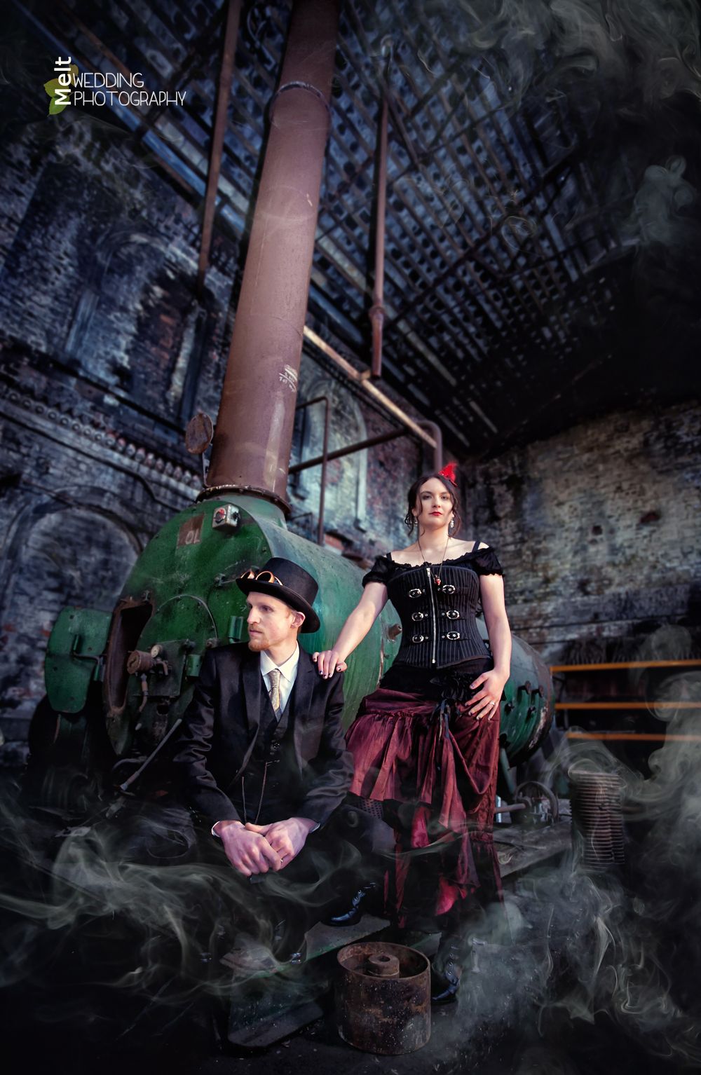 Steampunk was the theme for this couple at The Gas works museum in Dunedin